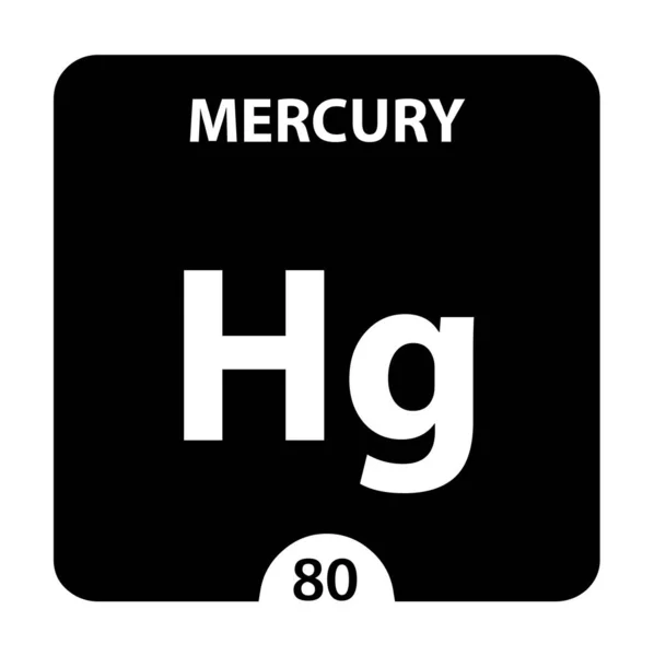 Символ Меркурія. Знак Меркурій з атомним числом і атомною вагою — стокове фото