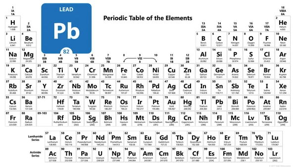 Elemento químico Pb de chumbo. Sinal de chumbo com número atómico. Produtos químicos — Fotografia de Stock
