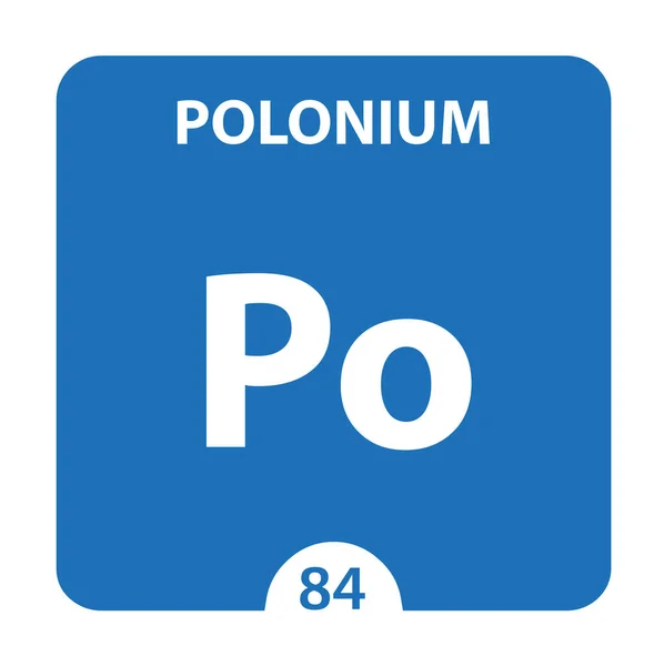 Polonium Chemical 84 elemento de la tabla periódica. Molécula y Com —  Fotos de Stock