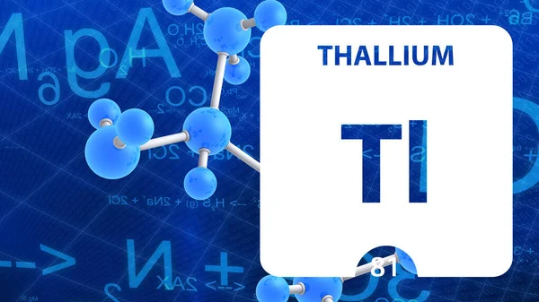 Tallium Tl, kémiai elem jel. 3d renderelés izolált whi — Stock Fotó