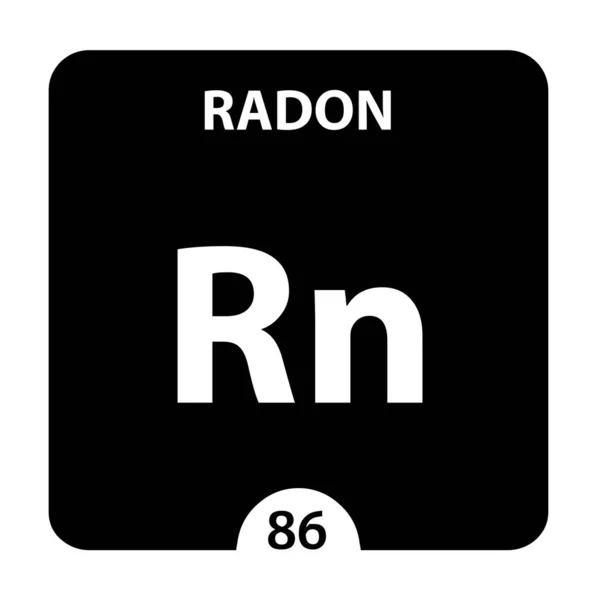 Radon symbool. Teken Radon met atoomnummer en atoomgewicht. R — Stockfoto