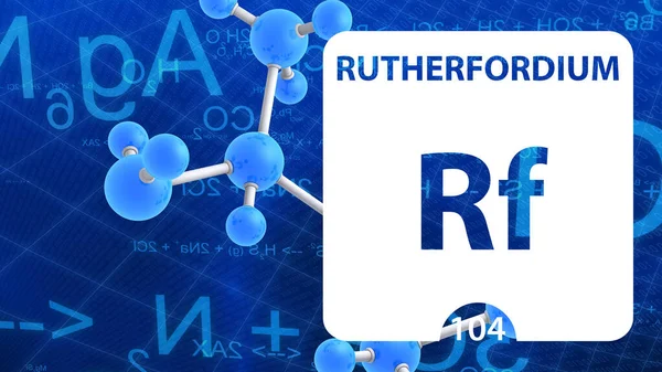 Rutherfordium Rf, kémiai elem jel. 3d kiolvasztás izolált o — Stock Fotó
