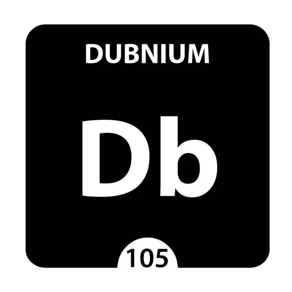 Symbole de Dubnium. Signe Dubnium avec numéro atomique et pesée atomique — Photo