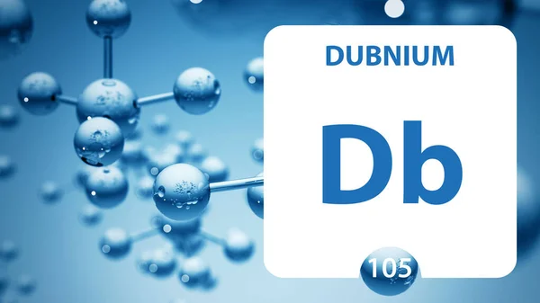 Dubnium Db, kémiai elem jel. 3d renderelés izolált whit — Stock Fotó