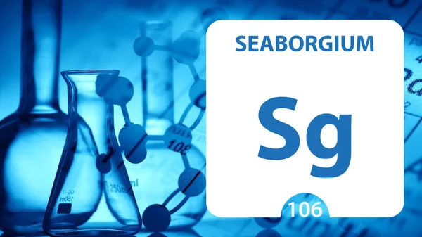 Seaborgium Sg, sinal de elemento químico. Renderização 3D isolada em w — Fotografia de Stock