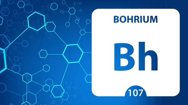 Bohrium 107 elem. Alkáliföldfémek. Kémiai elem: — Stock Fotó