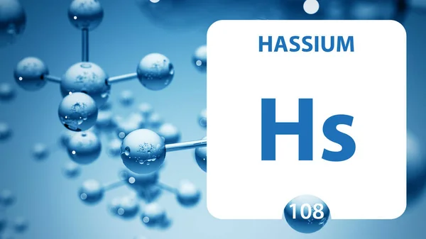 Хассій Hs, знак хімічних елементів. 3d віддалений від примхи — стокове фото