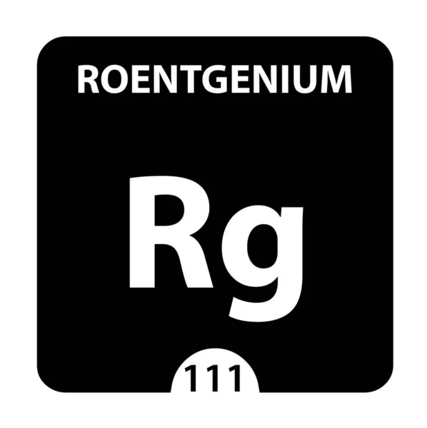 Símbolo de roenténio. Assine Roentgenium com número atômico e átomo — Fotografia de Stock