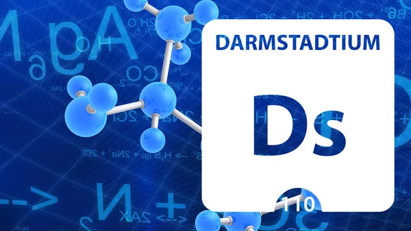 Darmstadtium D, kémiai elem jel. 3d kiolvasztás izolálva — Stock Fotó