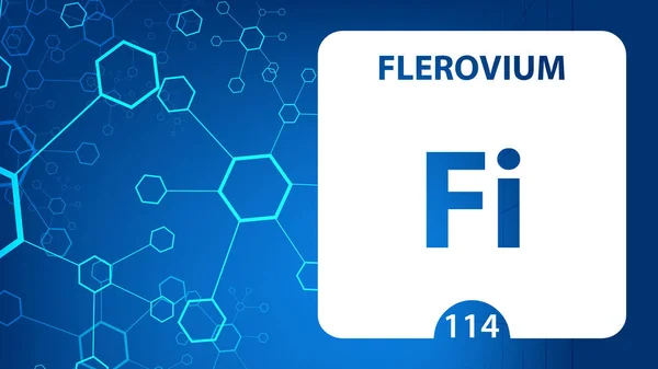Flerovium Fl, значок хімічних елементів. 3D візуалізація ізольовано на wh — стокове фото