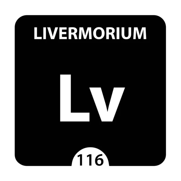 Symbol livermoria. Podepsat Livermorium atomovým číslem a atomem — Stock fotografie
