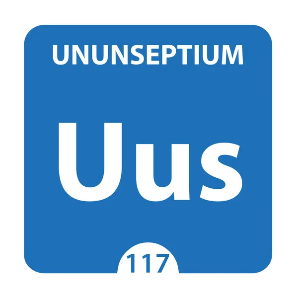 Ununseptium Chemical 117 στοιχείο του περιοδικού πίνακα. Μόριο και — Φωτογραφία Αρχείου