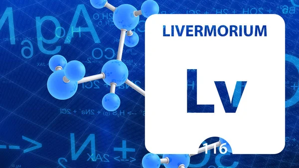 Livermorium 116 원소. 알칼리 성 흙 금속. 화학 원소 — 스톡 사진