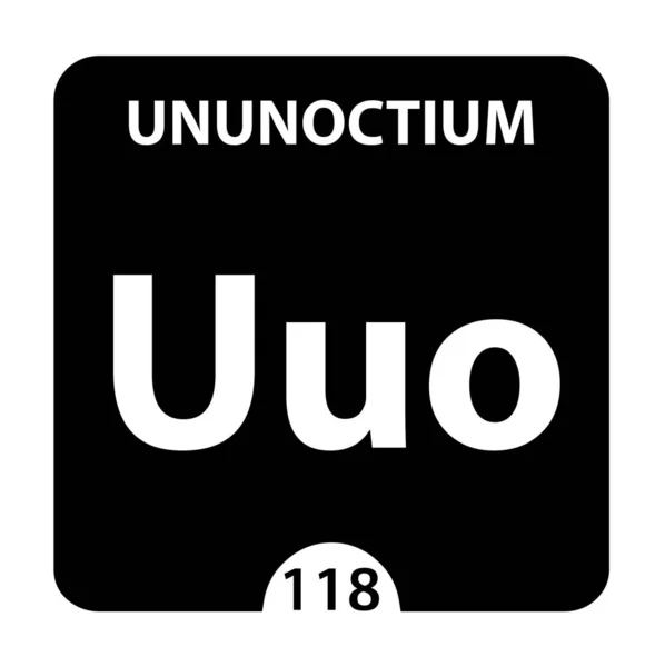 Símbolo de unócio. Assine Ununoctium com número atômico e atômico — Fotografia de Stock