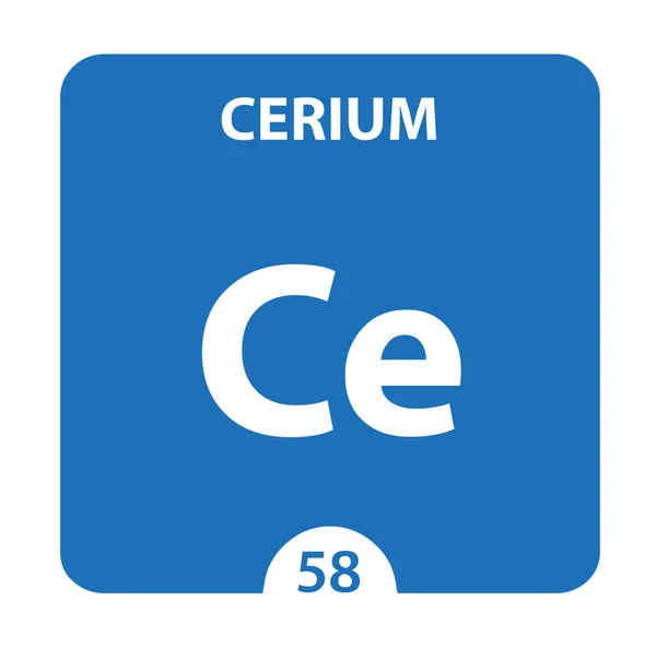 A periódusos rendszer Cerium Chemical 58 eleme. Molekula és komcsi. — Stock Fotó