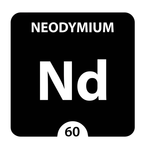 Symbol neodymu. Podepsat Neodym atomovým číslem a atomovou w — Stock fotografie