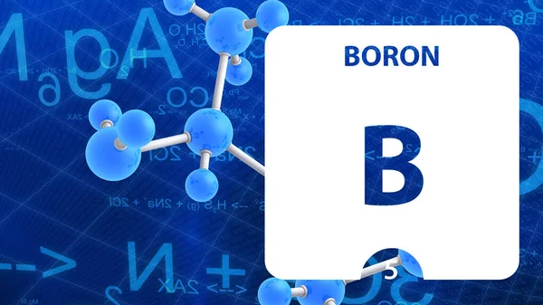 Boron B, znak pierwiastka chemicznego. 3d renderowanie izolowane na białym b — Zdjęcie stockowe