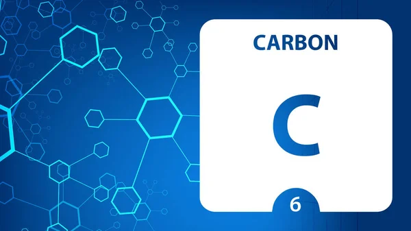 Carbono 6 elemento. Metais alcalinos. Elemento químico dos homens — Fotografia de Stock