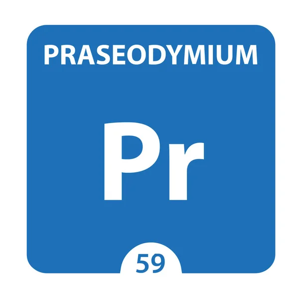 Praseodymium Chemical 59 στοιχείο του περιοδικού πίνακα. Μόριο και — Φωτογραφία Αρχείου