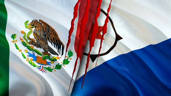 Banderas México Bonaire Con Concepto Cicatriz Bandera Ondeante Representación Concepto —  Fotos de Stock