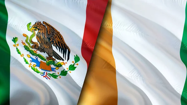 Flagi Meksyku Wybrzeża Kości Słoniowej Projektowanie Flagi Meksyk Wybrzeże Kości — Zdjęcie stockowe