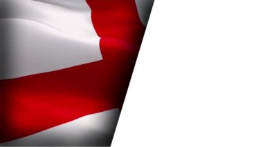 İngiliz bayrağı rüzgâr görüntülerinde dalgalanıyor. Tam HD yarı beyaz arka plan. Gerçekçi İngiliz Bayrağı geçmişi. İngiltere Bayrak Döngüsü Kapanışı 1080p 1920X1080 görüntüsü. İngiltere Londra bayrağı