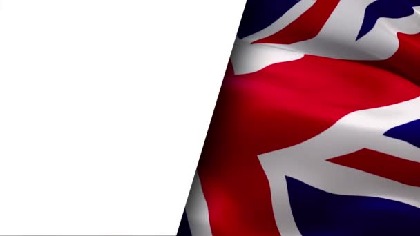 テキストのための風勾配の背景に手を振っ英国フラグビデオ イギリス連合軍ジャック フラッグの背景 英国は映画のためのビデオをフラグ ニュース — ストック動画
