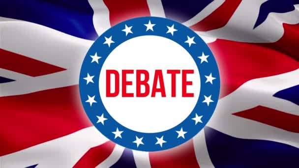 Debate Text United Kingdom Waving Flag National Flag Waving Sign — Stock Video