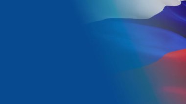 Rus bayrağının rüzgarda dalgalanan yarım beyaz arka planı mesaj için. Gerçekçi bir Rus arması, Bayrak arkaplanı. Rusya Bayrak Döngüsü Kapanışı görüntüsü. Rusya Kremlin ülkesi film ve haber videolarına bayrak dikti