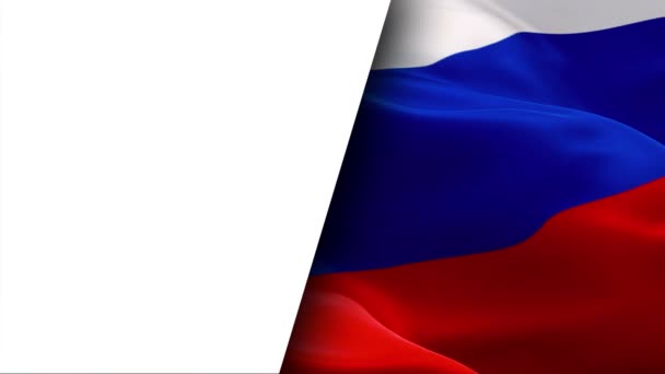 ロシア連邦の旗風のビデオ映像で手を振っフルHdの半分白い背景 現実的なロシアの旗の背景 ロシア国旗ループアップ1080P 1920X1080映像 ロシアクレムリンの国旗 — ストック動画