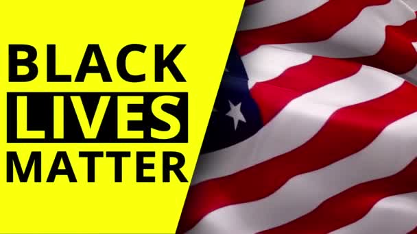 Сша Black Lives Matter Blm Американский Флаг Движение Протест Против — стоковое видео