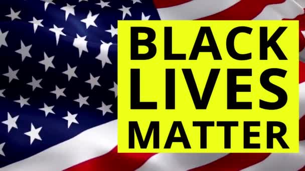 Black Lives Matter Blm Degli Stati Uniti Sfondo Bandiera Americana — Video Stock