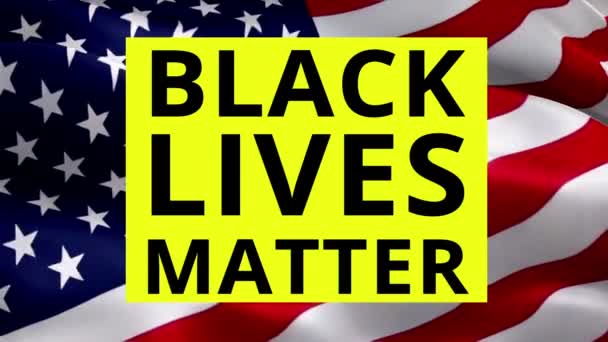 United States Black Lives Matter Blm American Flag Background Revolt — Stock Video