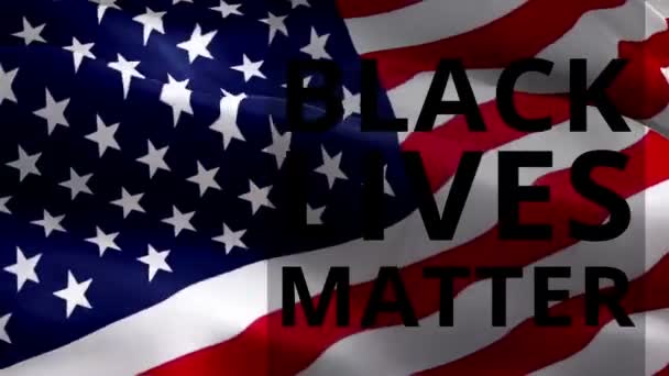 Black Lives Matter Blm American Flag Background Movement Protest Alleged — Stock Video