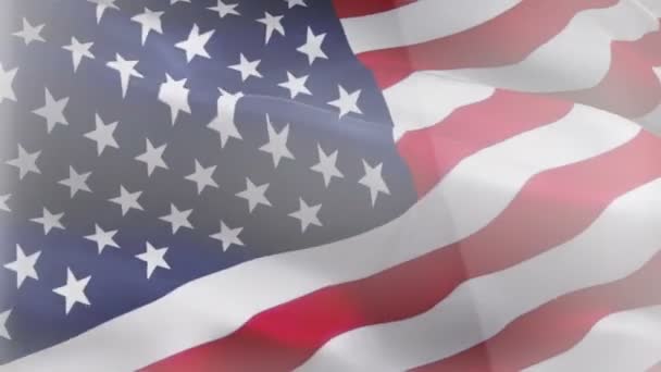 Amerikaanse Vlag Verenigde Staten Van Amerika Zwaaien Video Gradiënt Achtergrond — Stockvideo