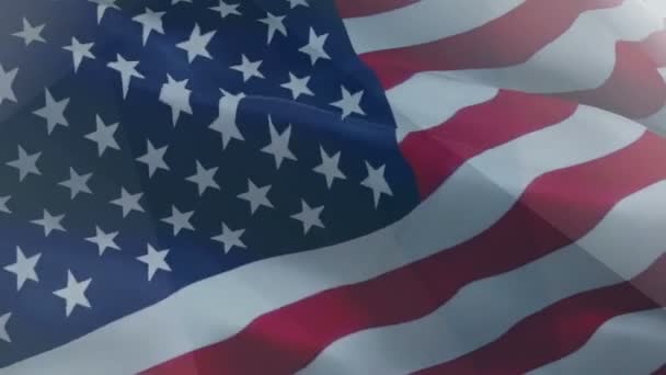 Waving Flag Estados Unidos América Estados Unidos América Ondeando Bandera — Vídeo de stock