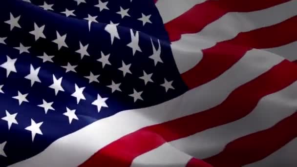 Usa Viftar Flagga Video Lutning Bakgrund Självständighetsflaggans Fjärde Juli Usa — Stockvideo