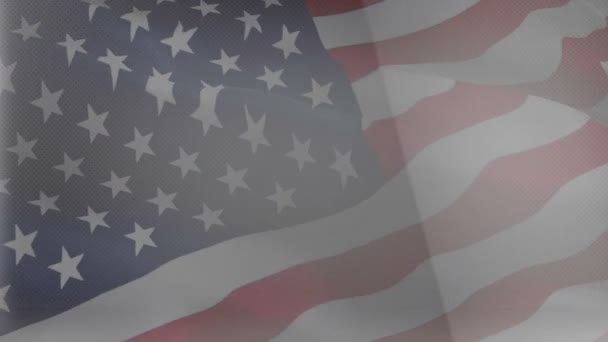 Amerikaanse Vlag Video Verenigde Staten Van Amerika Zwaaien Video Gradiënt — Stockvideo