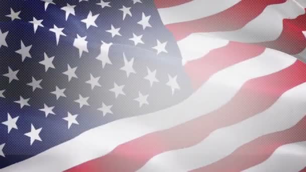 Stati Uniti America Sventolando Bandiera Sfondo Video Gradiente Bandiera Sventolante — Video Stock