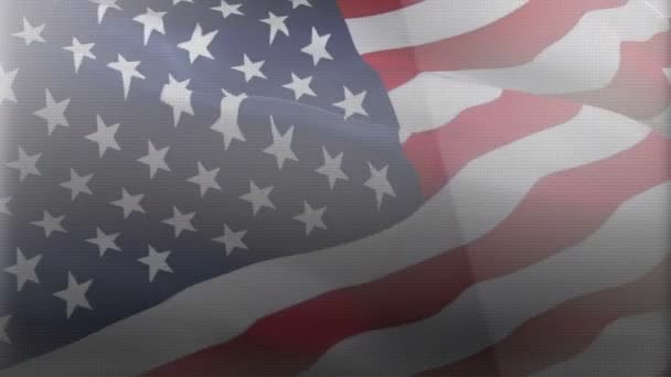 Vídeo Bandeira Dos Eua Estados Unidos América Acenando Fundo Gradiente — Vídeo de Stock