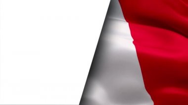 Fransız bayrağı rüzgar görüntülerinde dalgalanıyor Full HD yarı beyaz arka plan. Gerçekçi Fransız Bayrağı arka planı. France Flag Looping Closeup 1080p 1920X1080 görüntüleri. Fransa Günü Avrupa ülke bayrağı
