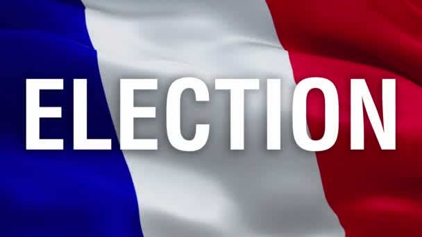 Election Text French Flag Waving Wind Video Footage Full French — Stock Video