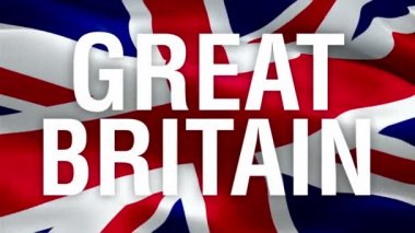 Britanya 'da İngiliz bayrağı dalgalanırken rüzgâr görüntülerinde Full HD yarı beyaz arka plan. Gerçekçi İngiliz Bayrağı geçmişi. Birleşik Krallık Bayrak Döngüsü Kapanışı 1080p 1920X1080 görüntü. Birleşik Krallık Londra bayrağı