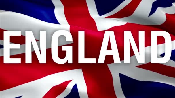England Brittiska Flaggan Wave Loop Vinkar Vinden Realistiska Brittiska Flaggan — Stockvideo