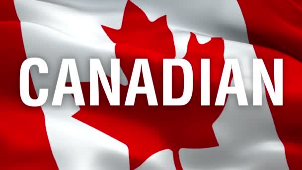 Canadense Bandeira Canadá Bandeira Canadense Fundo Acenando Vento Bandeira Folha — Vídeo de Stock