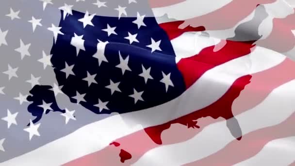 Estados Unidos Mapa Bandera Vídeo Estados Unidos Mapa Americano Slow — Vídeo de stock