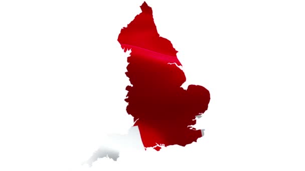 Mapa Inglaterra Ondeando Bandera Nacional Inglés Mapa Ondeando Signo Inglaterra — Vídeo de stock