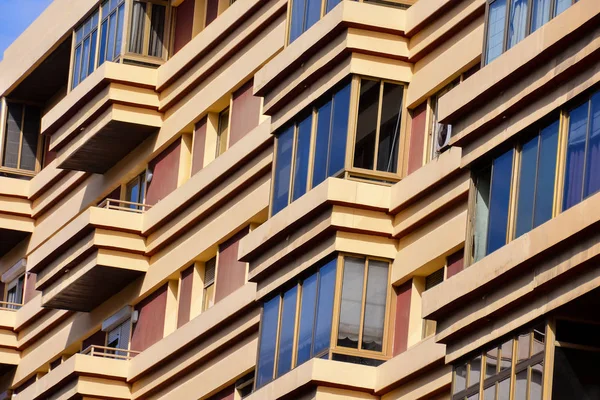 Farbige Moderne Gebäude Fenster Las Palmas Kanarische Inseln Spanien — Stockfoto