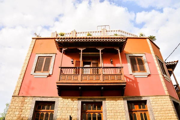 Janelas Construção Modernas Coloridas Las Palmas Ilhas Canárias Espanha — Fotografia de Stock