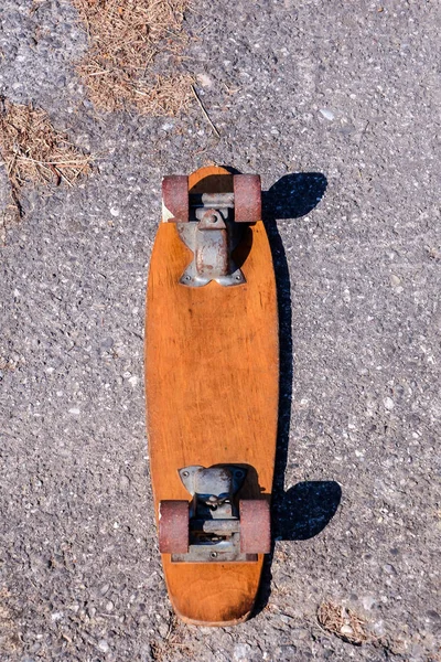 Photo Une Planche Roulettes Bois Des Années — Photo